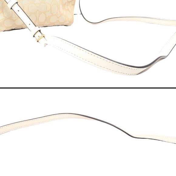 Coach Signature Mini Kelsey Canvas Jacquard White 2-Way Crossbody F27580 - Picture 7 of 10